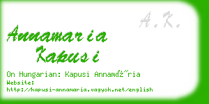 annamaria kapusi business card